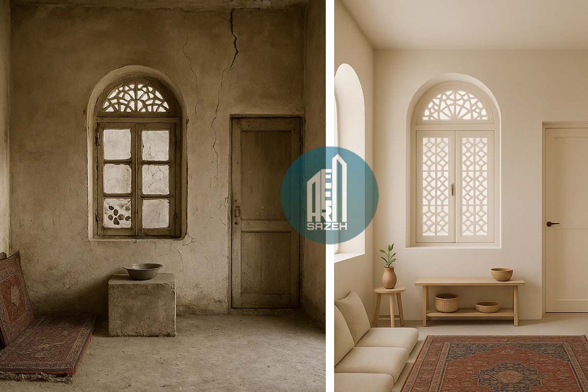 بازسازی خانه های قدیمی کاهگلی