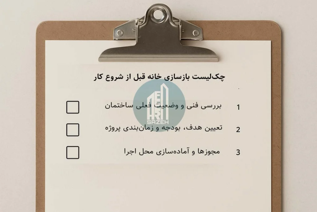 چک لیست بازسازی ساختمان