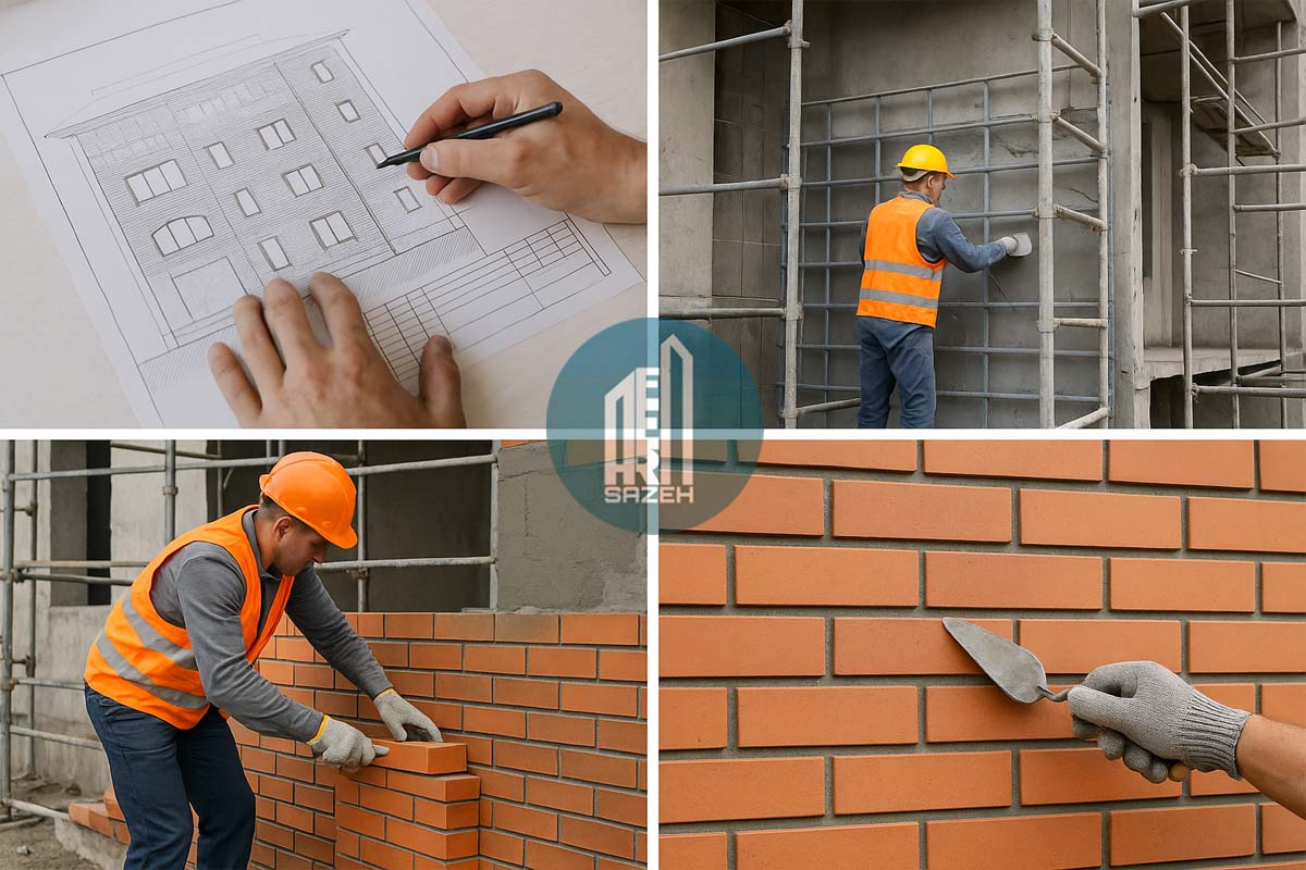اجرای نمای آجری ساختمان در تهران