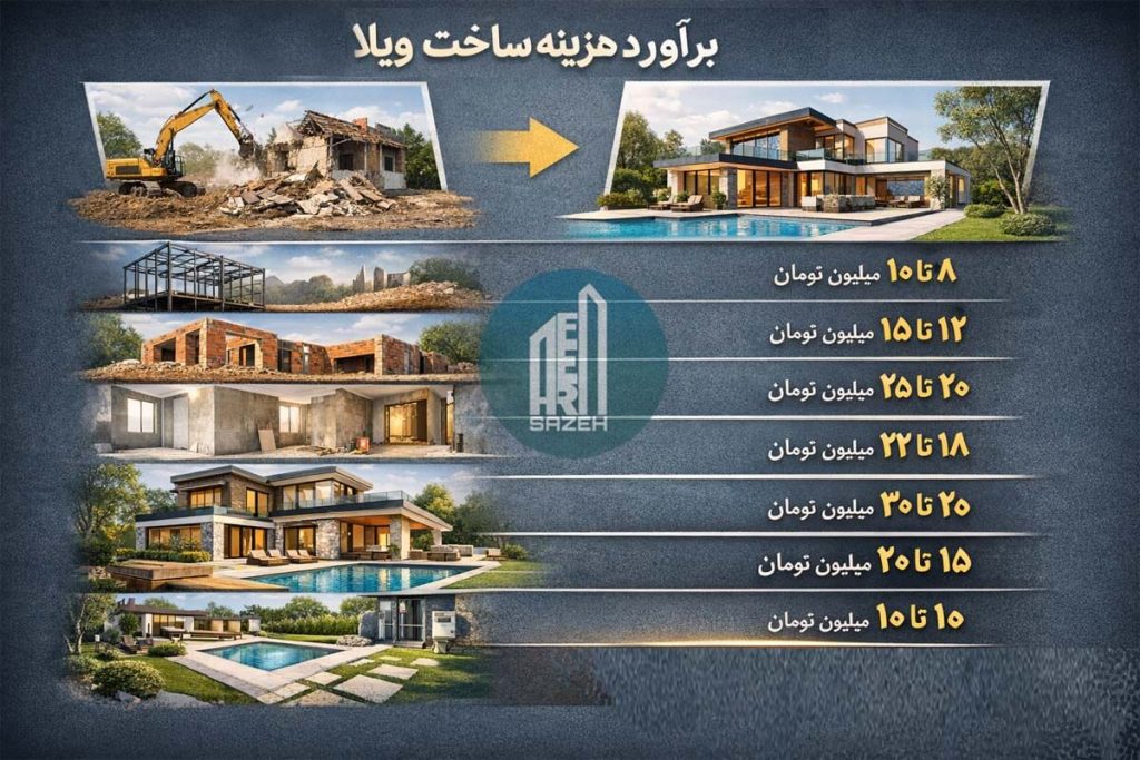 برآورد هزینه ساخت ویلا 