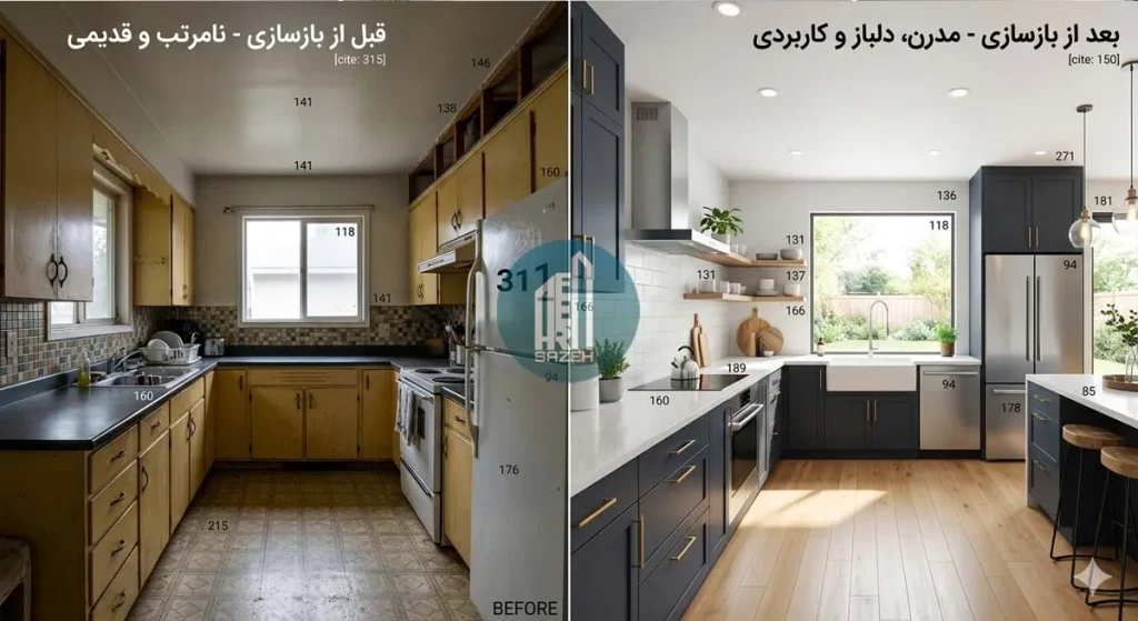 جایگزینی کابینت ها در بازسازی خانه 