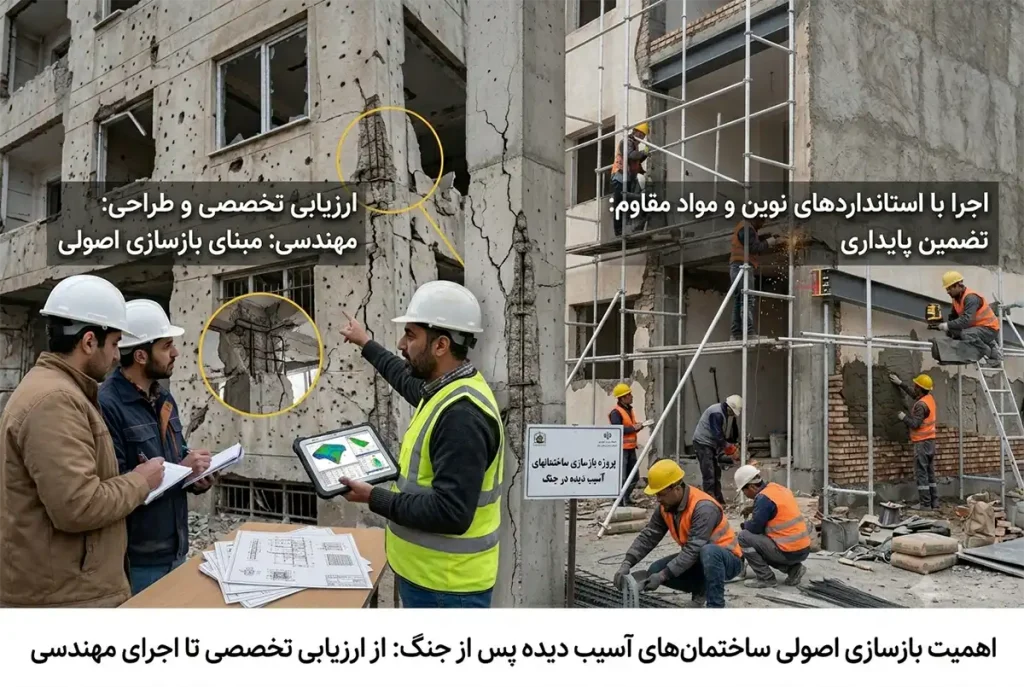 اهمیت بازسازی اصولی ساختمان آسیب‌دیده پس از جنگ